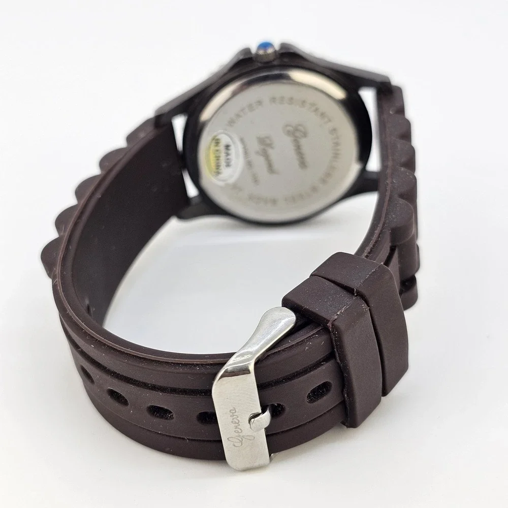 2X Women's‎ Watch 38MM Animal Print Dial Brown Pink Plastic Bands New Battery